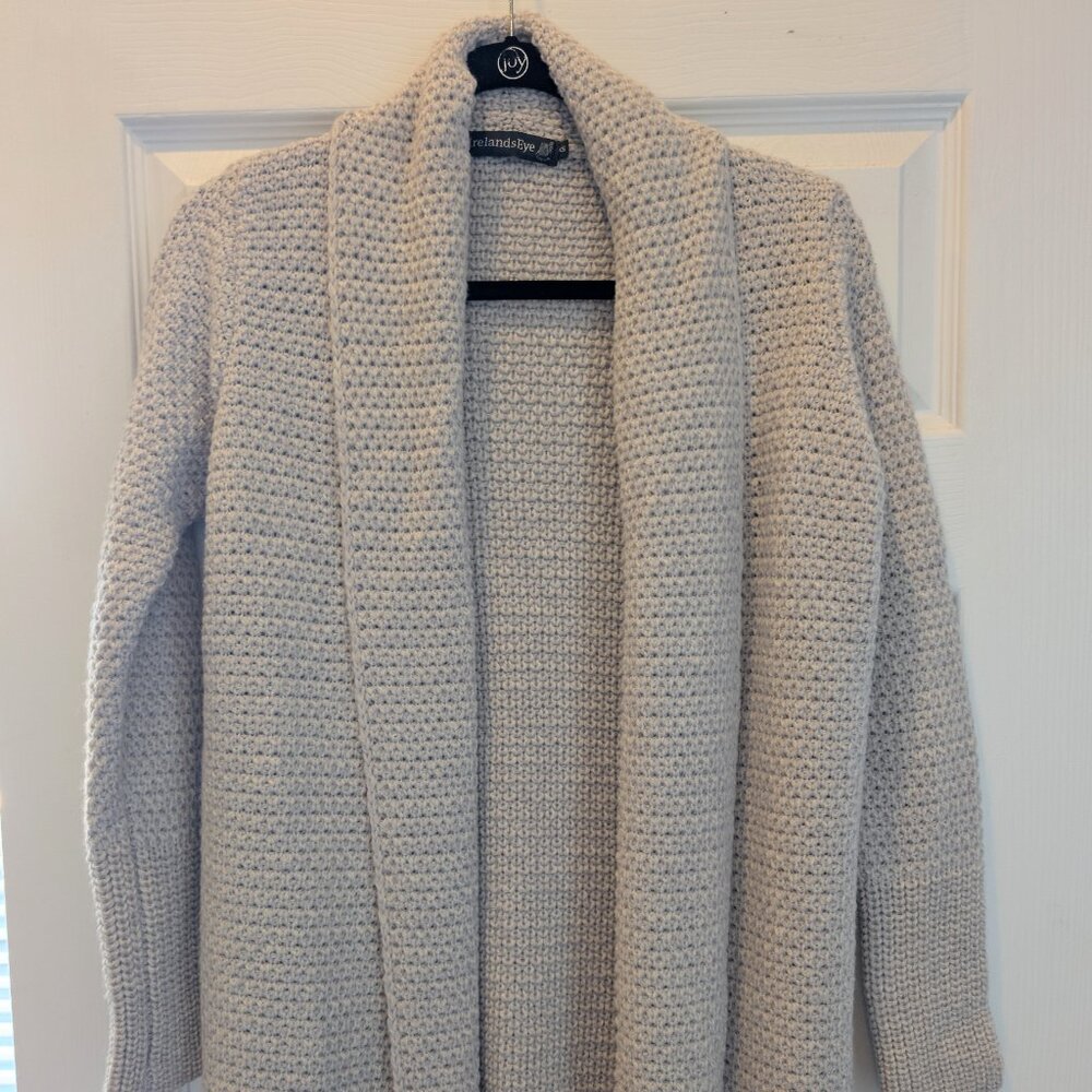 IrelandsEye Kilcoole Textured Cardigan Silver Marl - Size XS